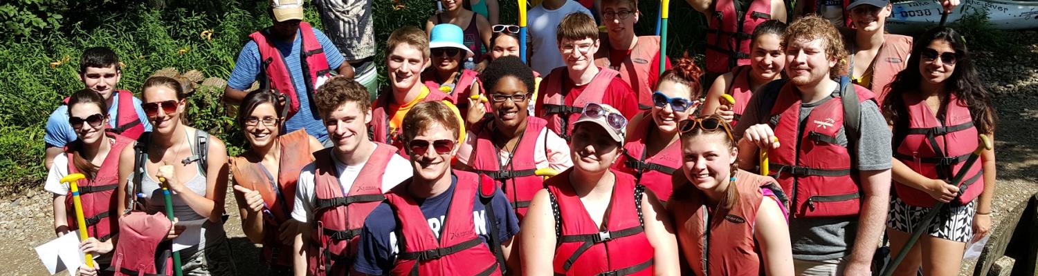 REU participants attend a canoe trip