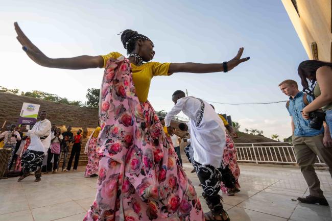 Woman dancing in Rwanda