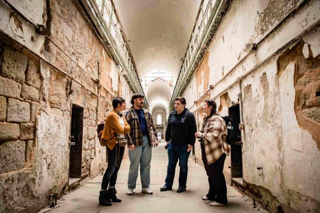 Group of students in a history museum