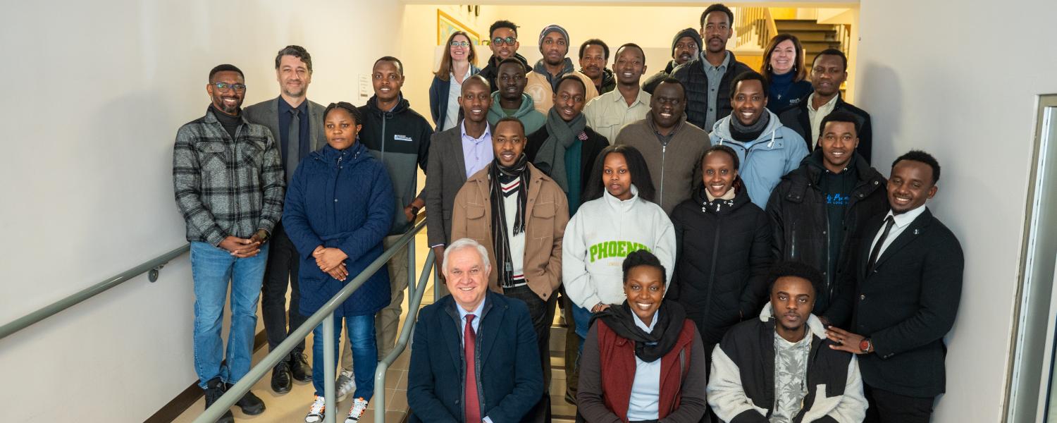 Rwandan students studying at Kent State meet with the Rwandan Minister of Education Claudette Irere, and officials from the Office of Global Education.