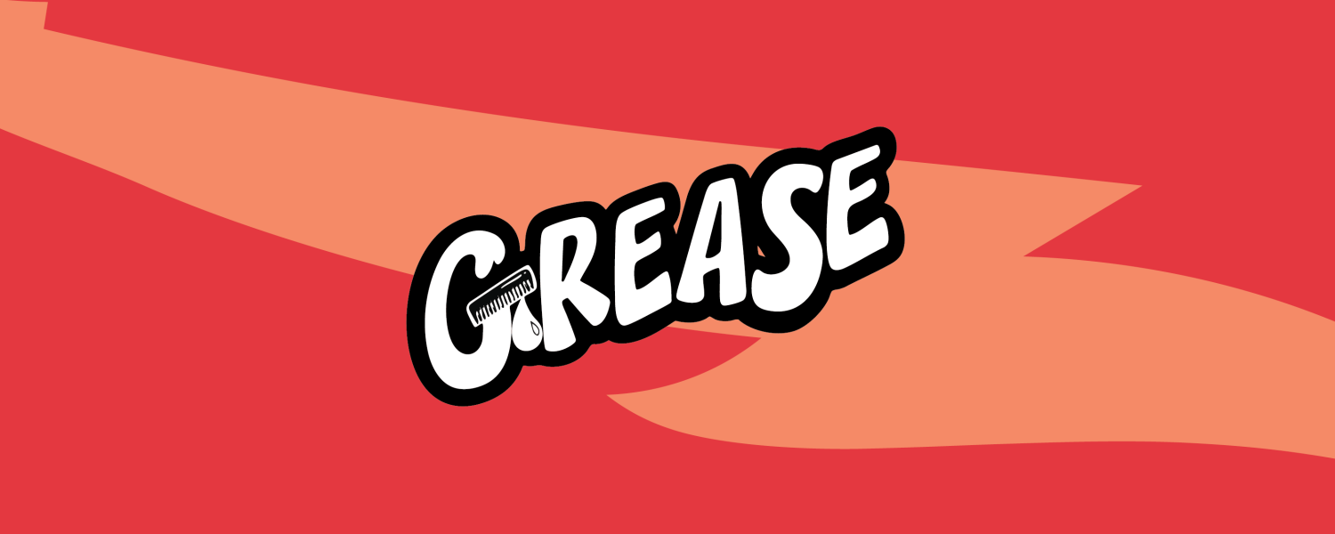 Grease logo over top a red background