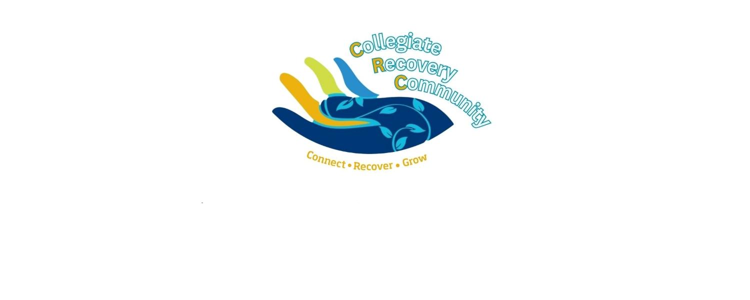 Collegiate Recovery Community logo with the words "Connect. Recover. Grow."