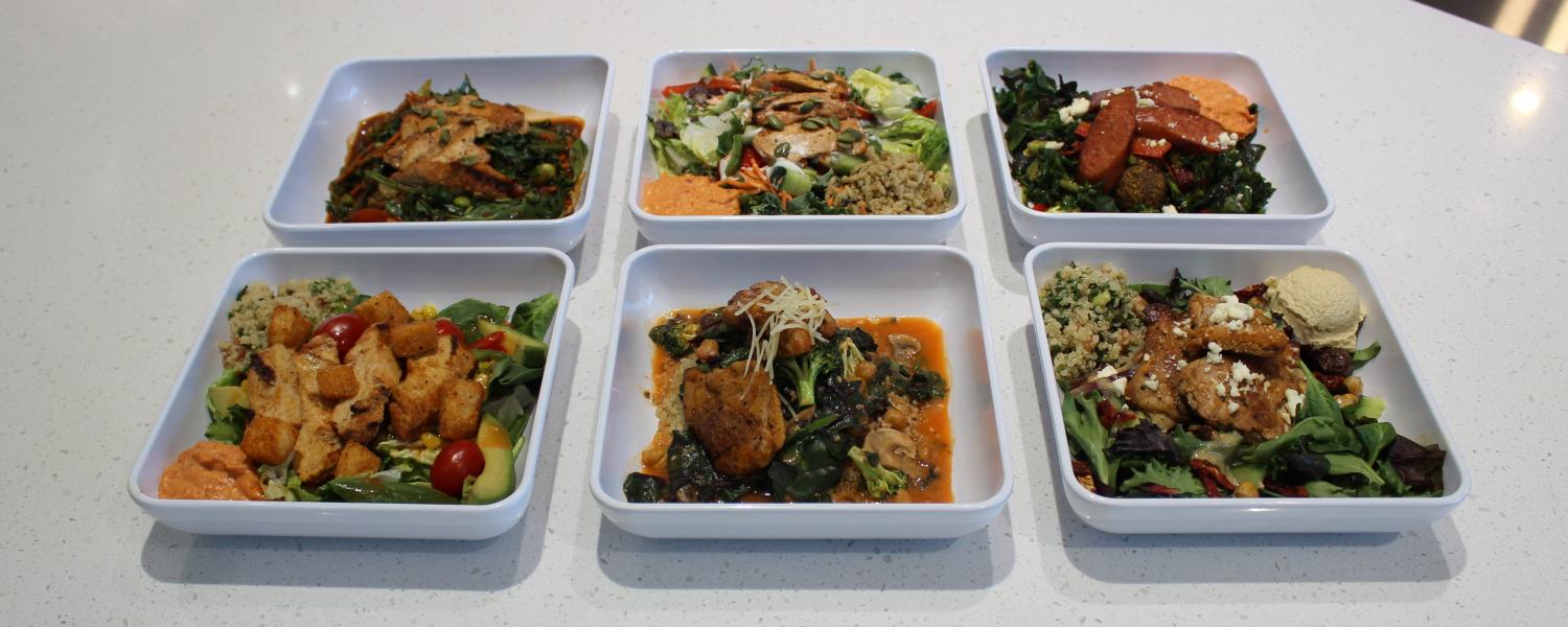 Six bowls from the Craft concept at DI Dining set on a table.