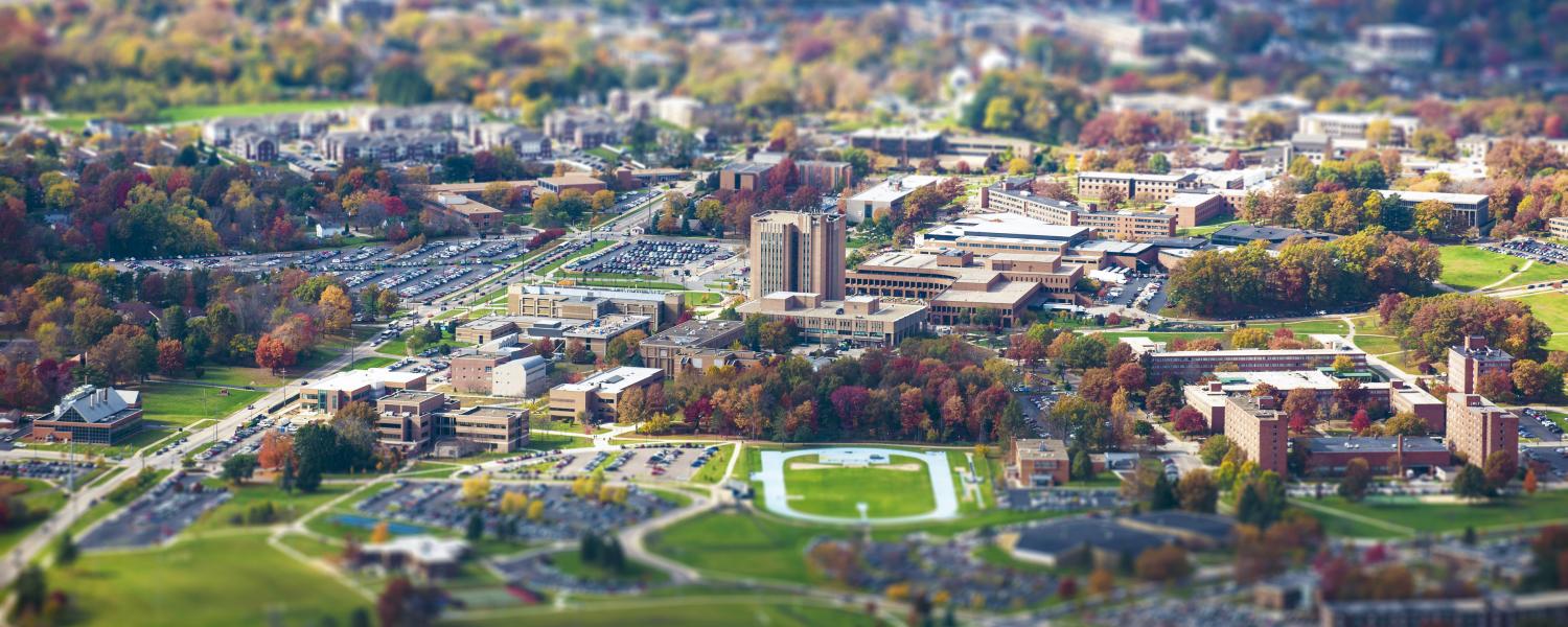 Aerial view of Âé¶¹¹û¶³â€™s main campus.