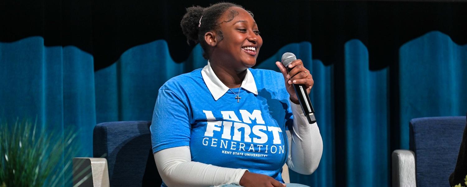 Don'Marie Reid speaks during I AM FIRST celebration