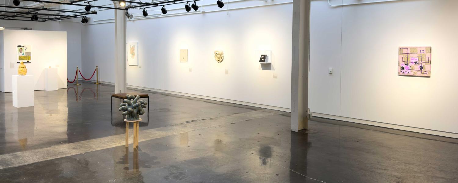 art gallery with pieces on display