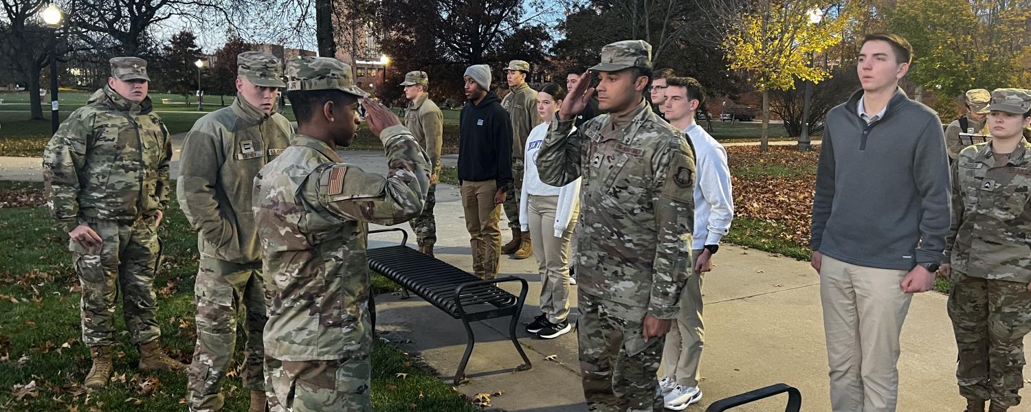 Cadets Saluting