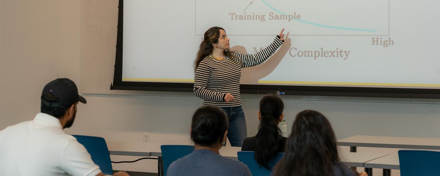 Professor teaching to MSBA classroom