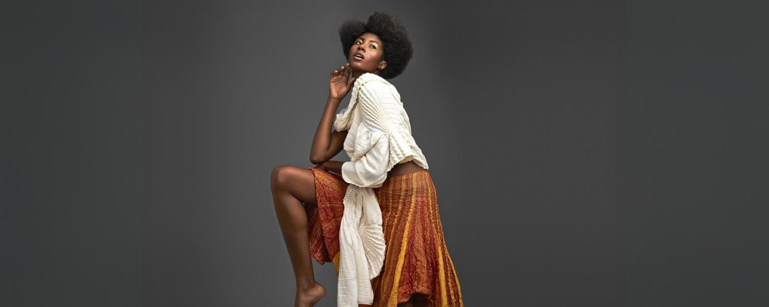 Fashion Model with gray background