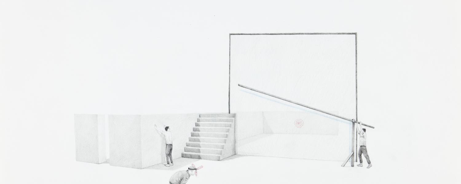 Massinissa Selmani, A day before, 2024, Graphite and colored pencil on paper, 50 x 65 cm.