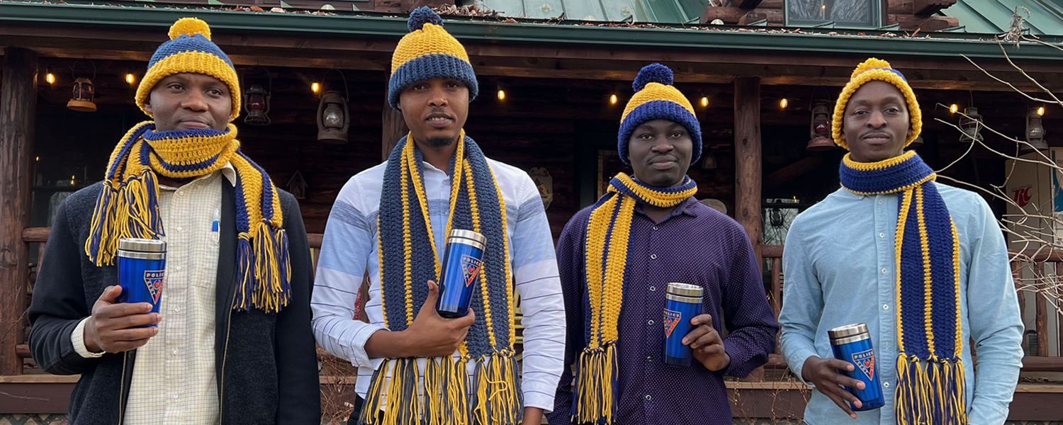 Rwandan students at Bob Christy's home