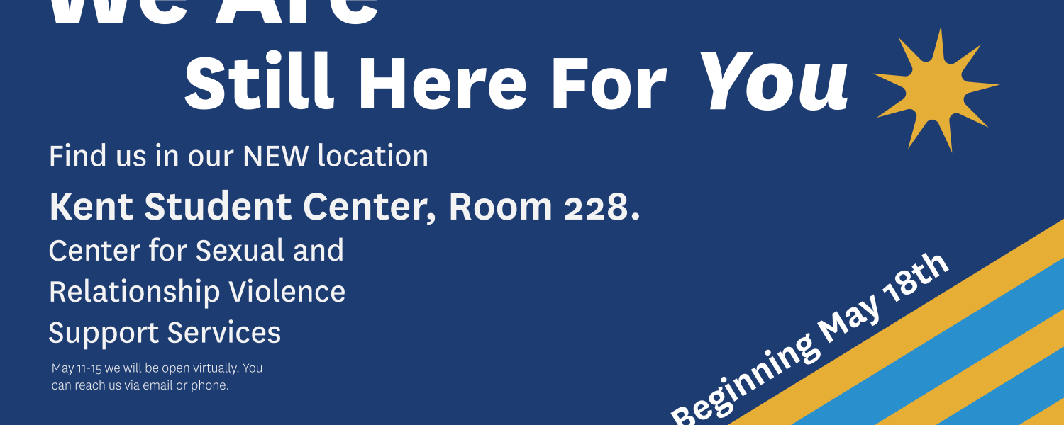 SRVSS is moving to 228 Kent Student Center beginning May 18, 2026