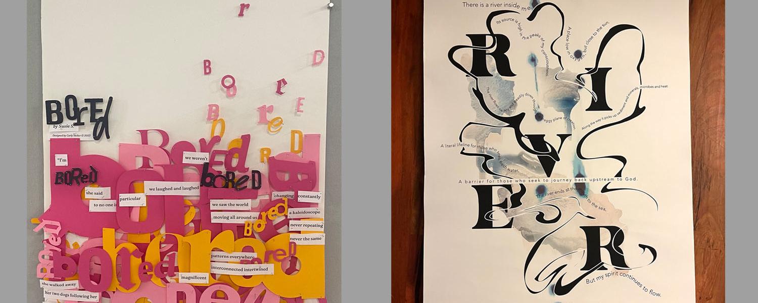 Two pieces of student typographical work