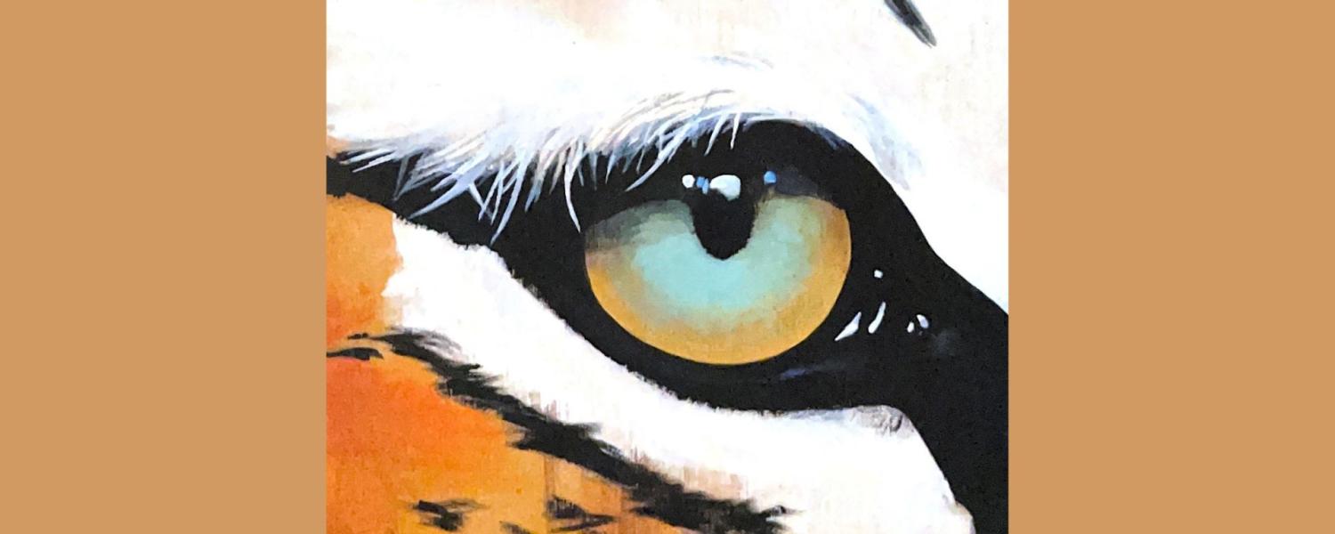 Artwork, a tiger's eye, by 2021's featured artist, Bunny California