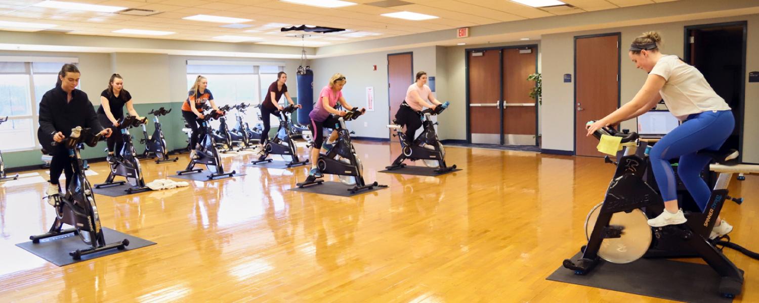 Students Participating in a Spin Class