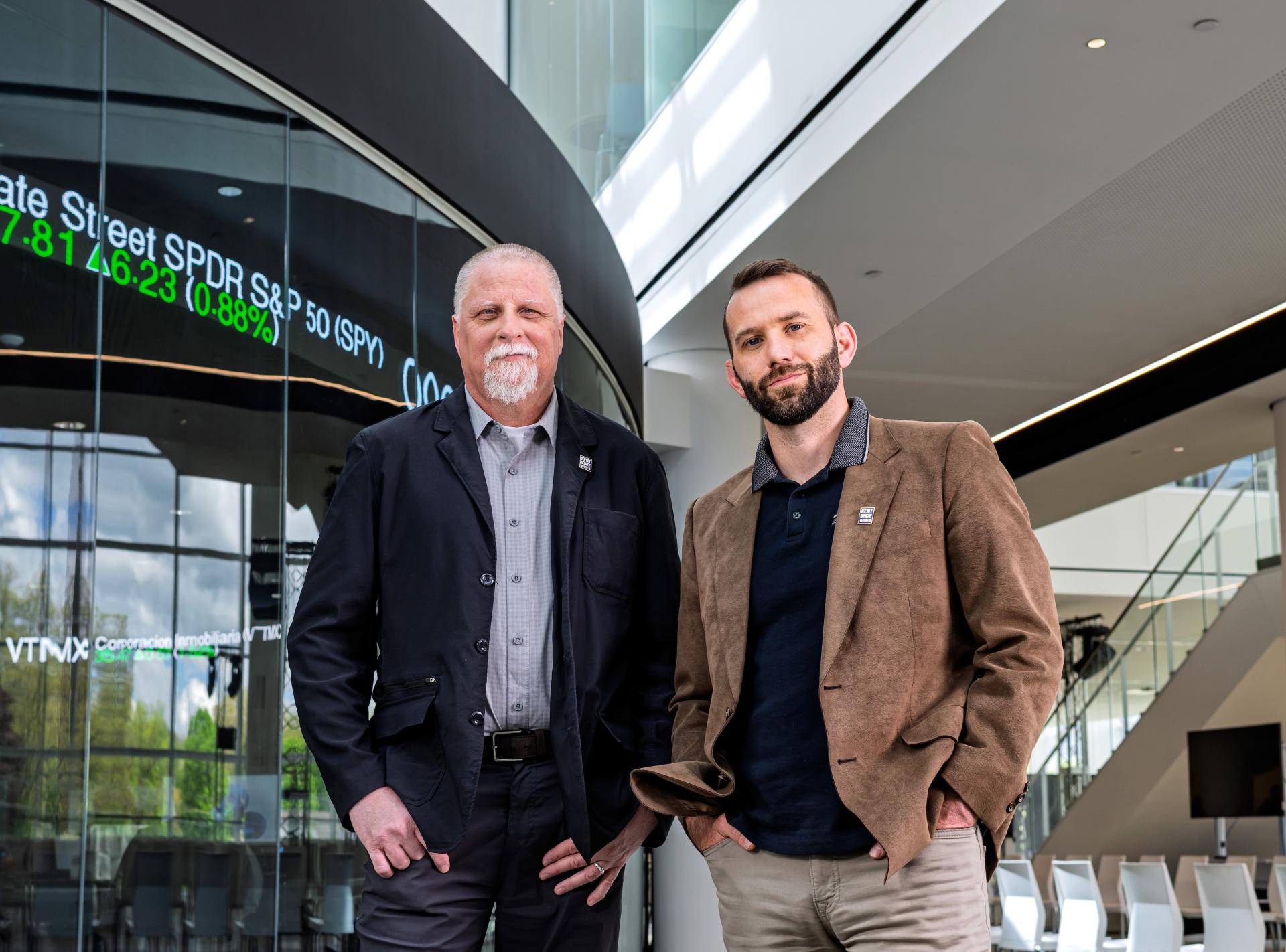 Chris Cooper and Mike Palmieri of the OEOC pose for a photo in 91�ֿ�'s Crawford Hall