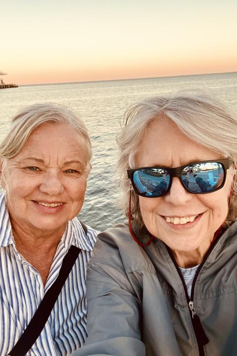 Barbara Grubb Jiannetti, '77, (left) and Jeannine Guttman, '77 (right)