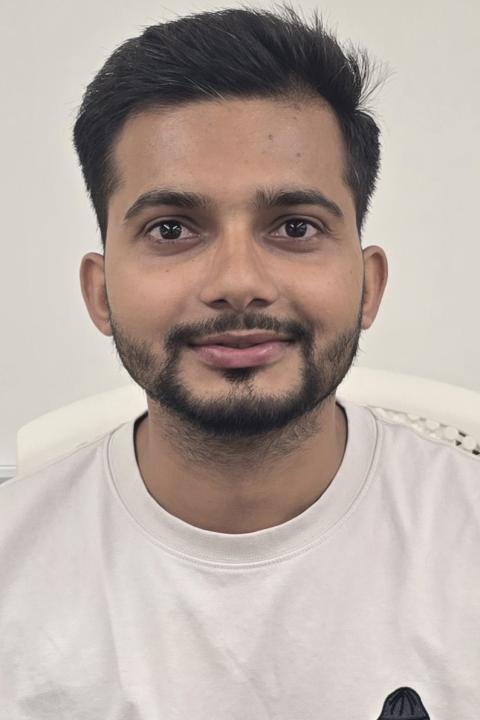 image of male student wearing plain white tshirt