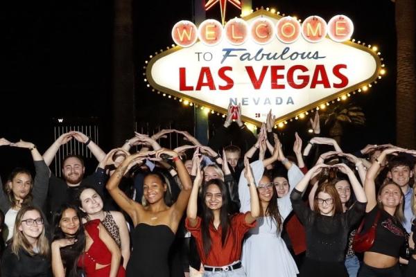 ������Ƶ State students pictured in front of a Las Vegas sign