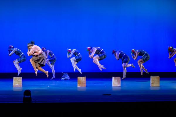Dancers on stage in E. Turner Stump Theatre
