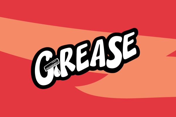 Grease logo over top a red background