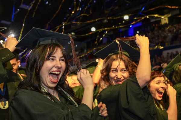 Kent State students celebrate at their commencement ceremony in May 2026.
