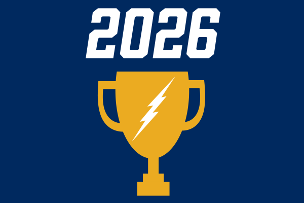 A trophy with "2026" above it.