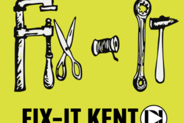 A variety of tools spelling the words "Fix It."