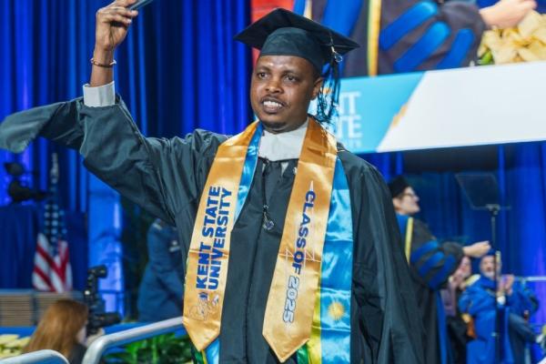 Rwandan Francis Rubagumya earned his master's degree at Kent State now he is paying it forward.