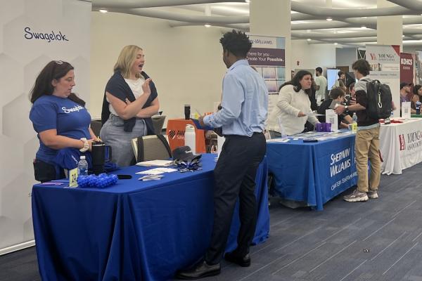 Students network at the Fall 2025 Job and Intership Fair