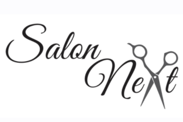 Salon Next logo - the "x" is made out of scissors.