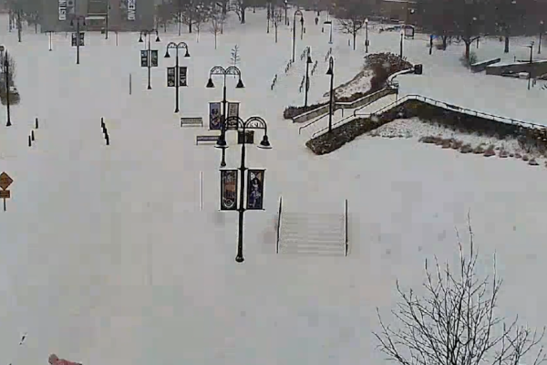 Campus cameras capture snow blanketing Kent State January 2026