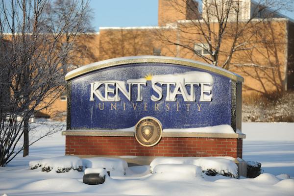 A snow covered Kent State