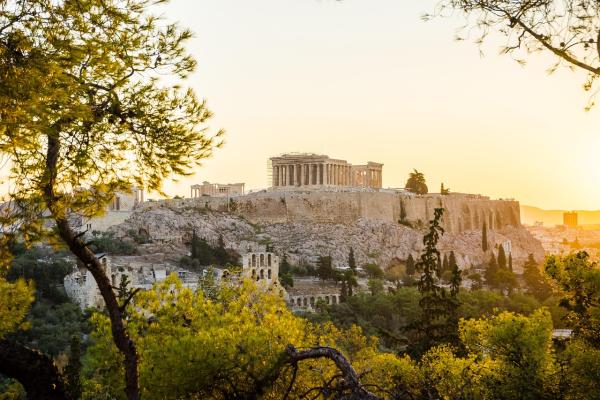 Historical buildings in Athens, Greece.