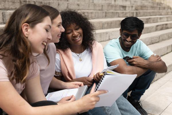 Students on campus 