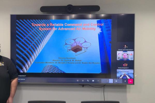 Delonte Goodman at his thesis defense.