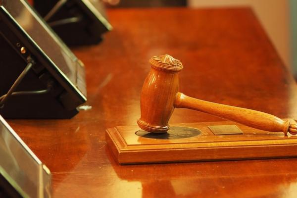 gavel on a table