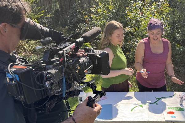 2019 public relations graduate Maddie Scalzi filming HGTV show