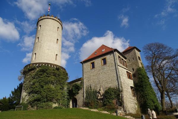 stone building and tower in Bielefeld, Germany.