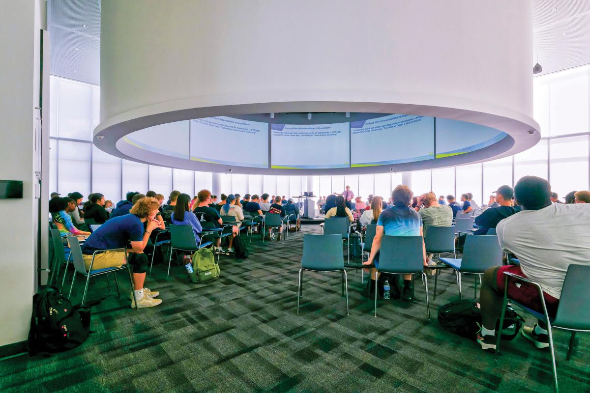 A classroom shot of the Global Forum.