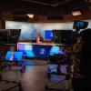 Student Media students on news set for KSTV