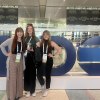 Honors student Kendra Dillon with lab instructor and fellow lab researcher at endocrinology conference in Boston.