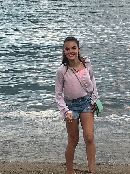 Steven R. Brown’s daughter Lexi on the banks of the Mediterranean at one of Barcelona's beaches.