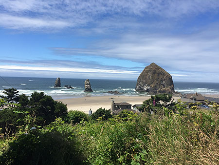 Kathleen Norman submitted this photo of their view of Cannon Beach/Haystack Rock on the coast of Oregon.